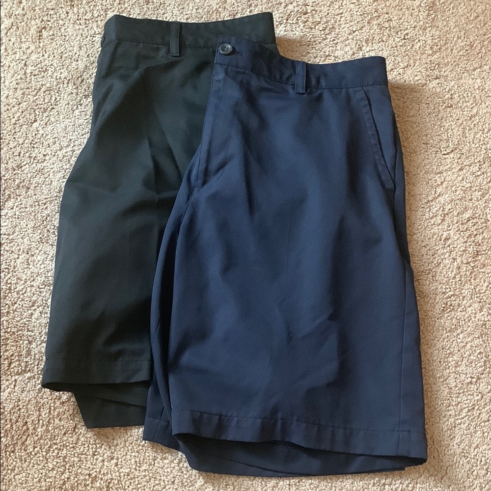 Men's Black and Navy Golf Shorts